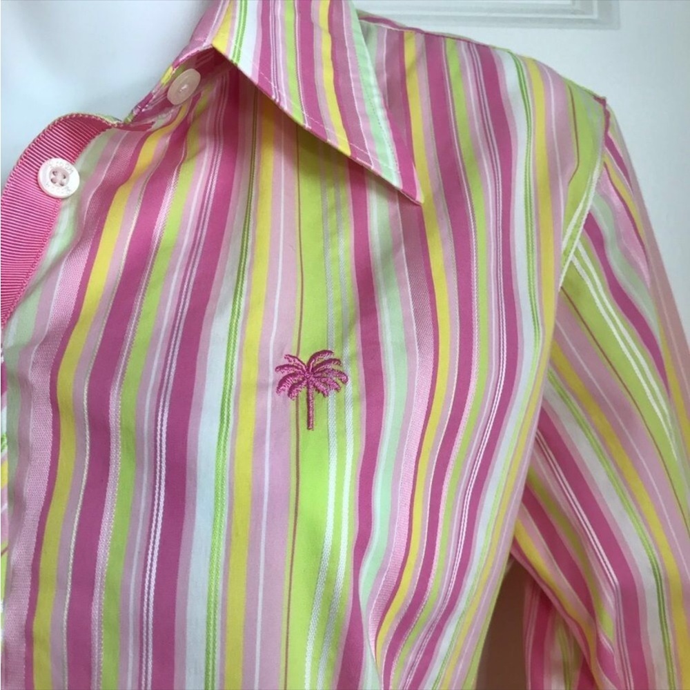 LILY PULITZER WHITE LABEL BLOUSE BEAUTIFUL LILY DETAILS LIKE NEW - Picture 3 of 16